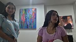 Movie night with my best friend and her stepbrothers ends in an orgy and cum in my pussy